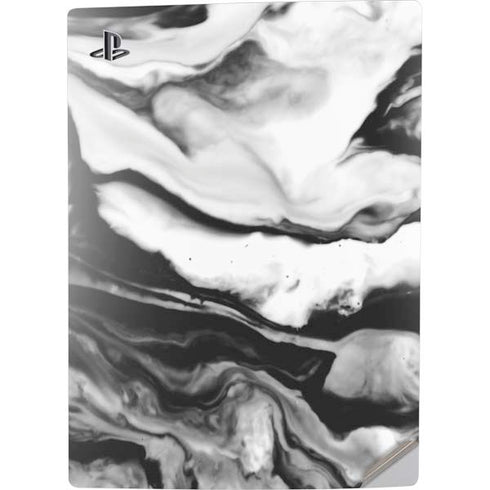 Black and White Marble Ink PS5 Digital Edition Console Skin